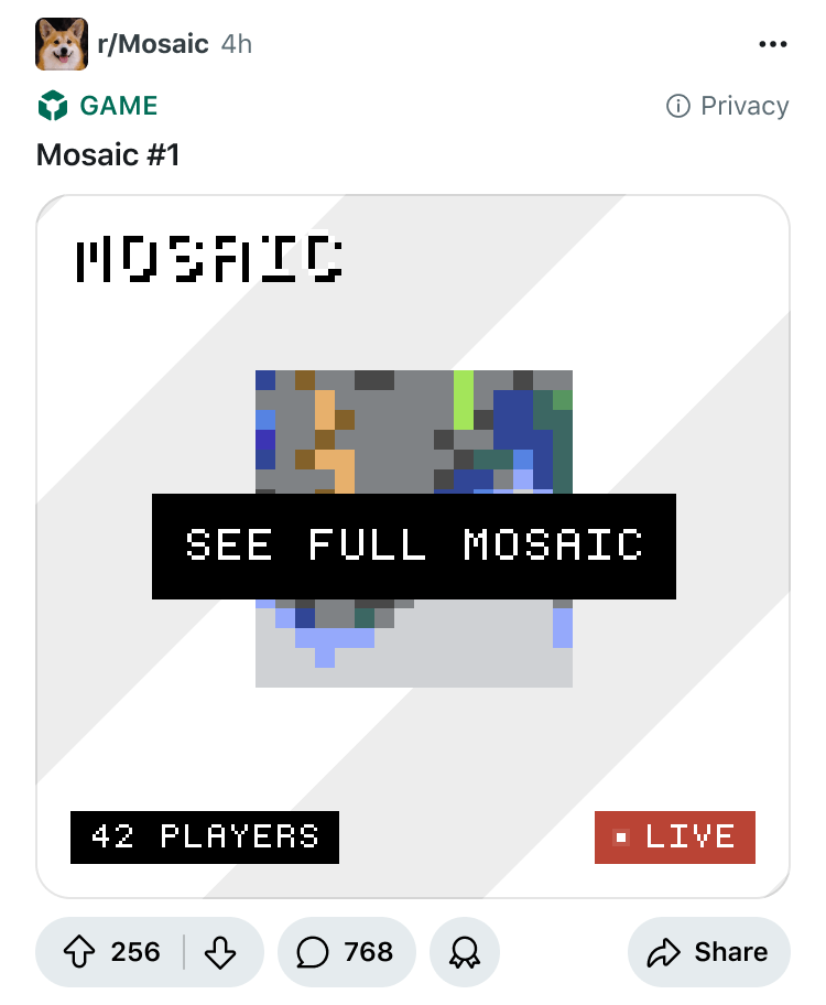 Mosaic post full mosaic