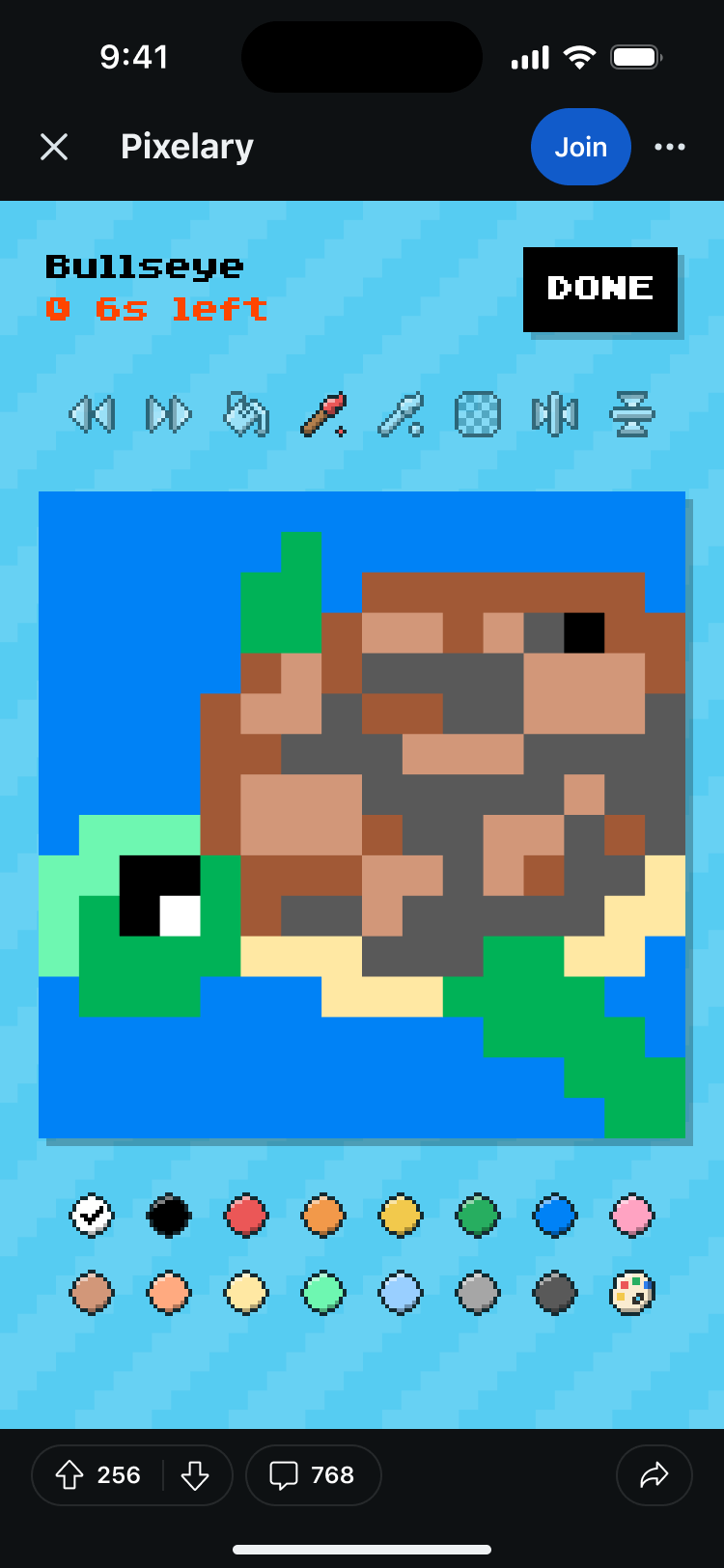 Pixelary editor — drawing in progress