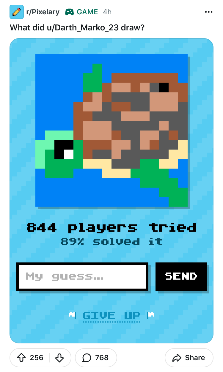 Pixelary post — guess a drawing