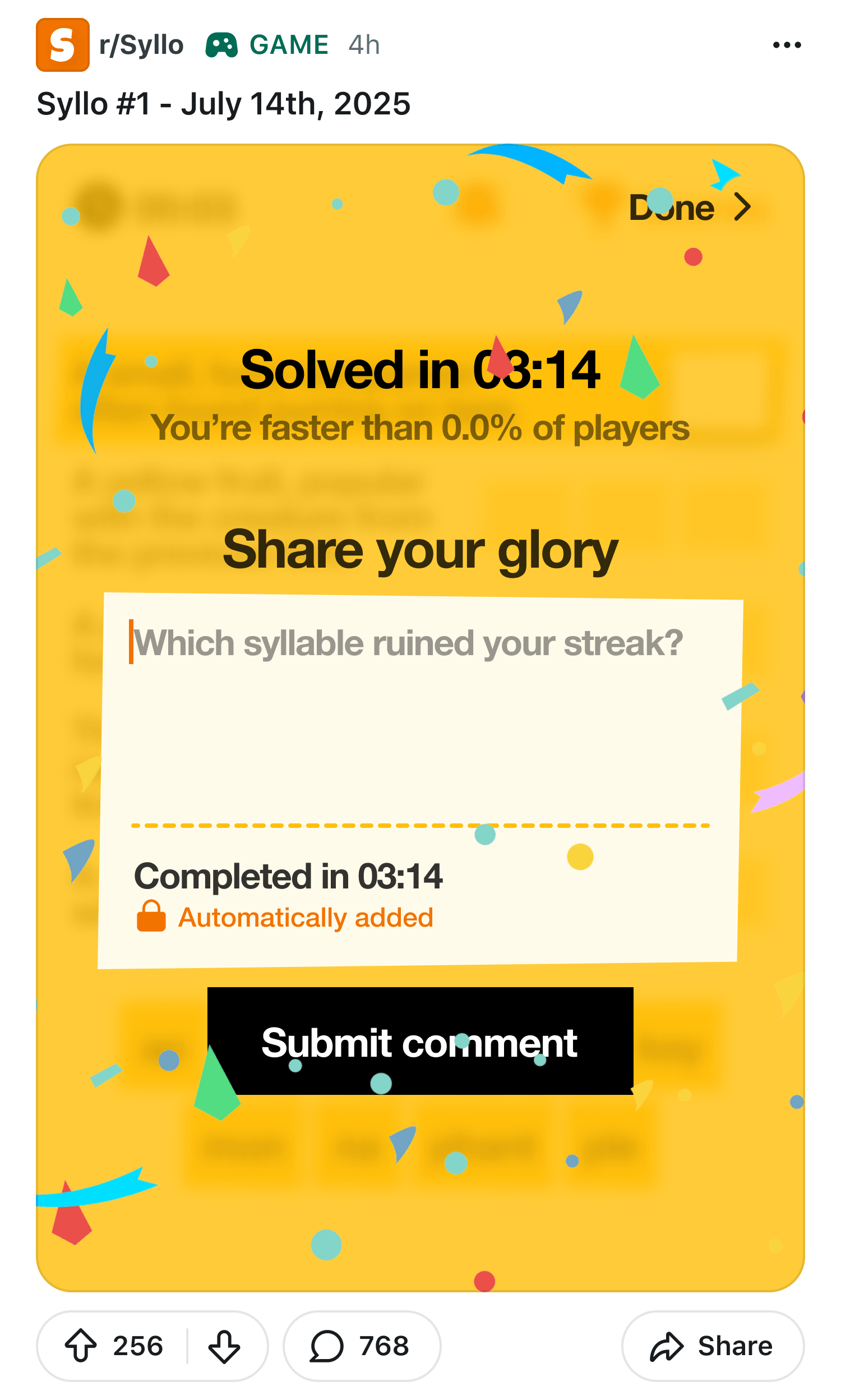 Syllo post celebration