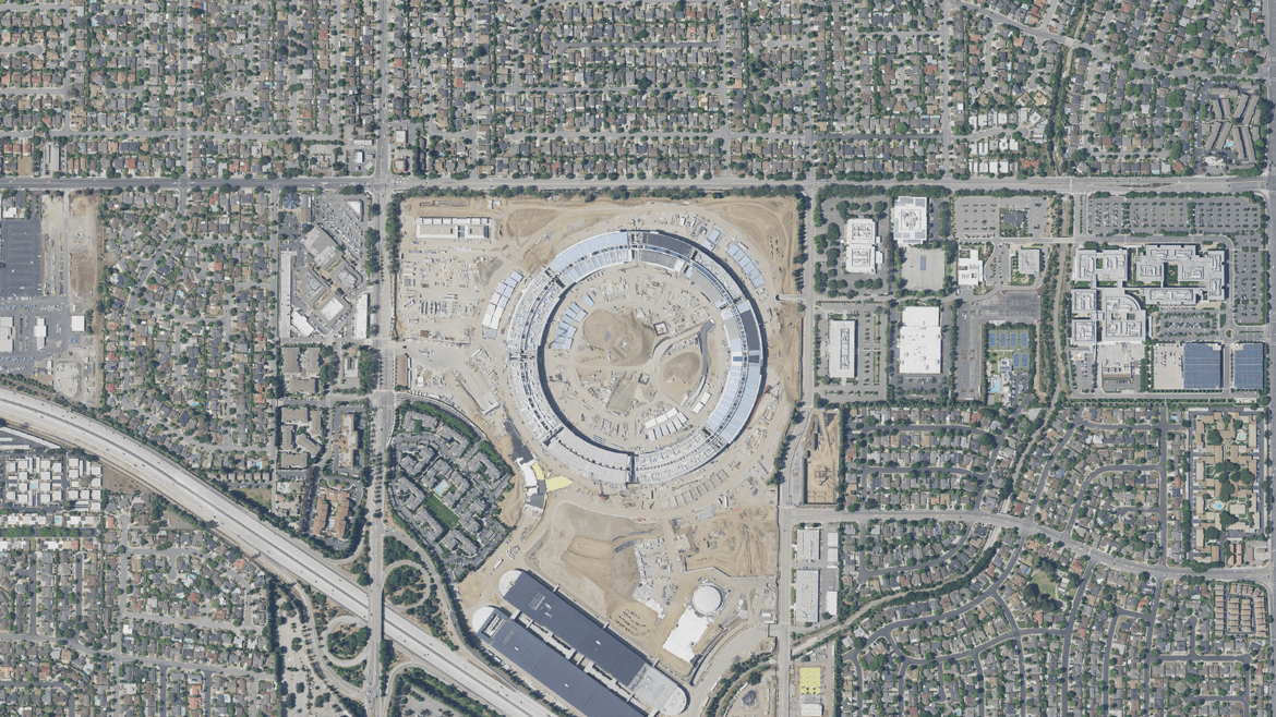 The construction of Apple Park.
