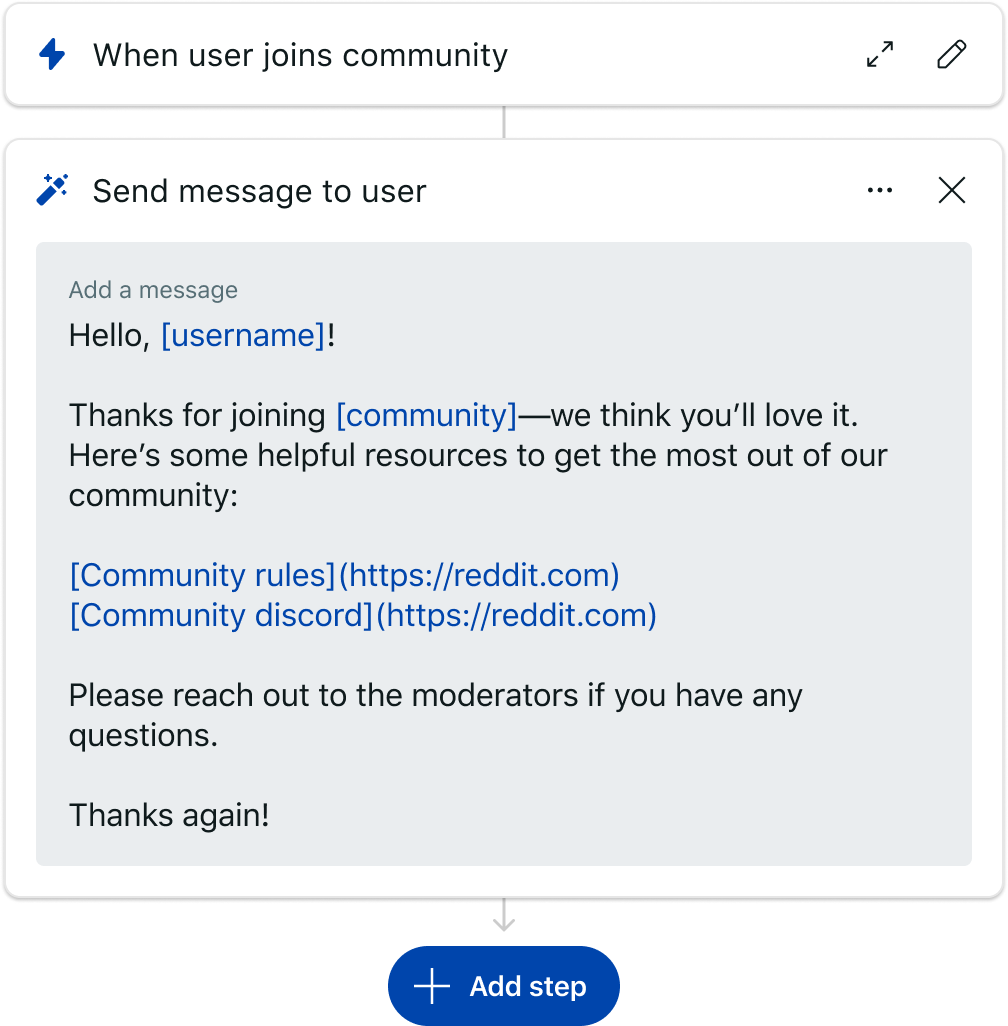 Greet new user timeline